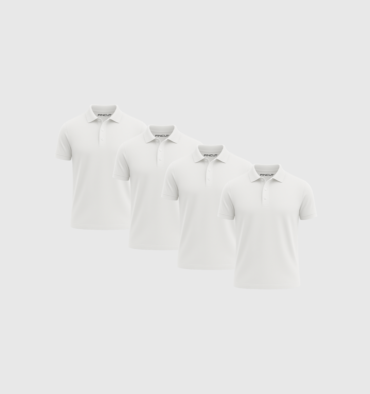 Pack of 4 Polo Shirts - White