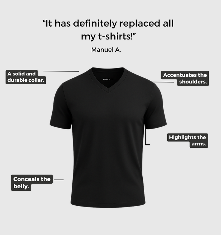 Single V-neck - Black