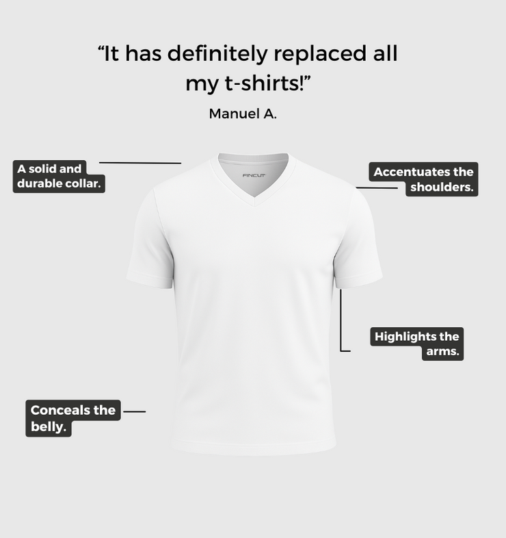 Single V-neck - White