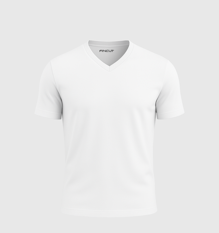 Single V-neck - White