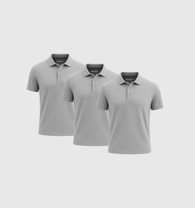 Pack of 3 Polo Shirts - Gray