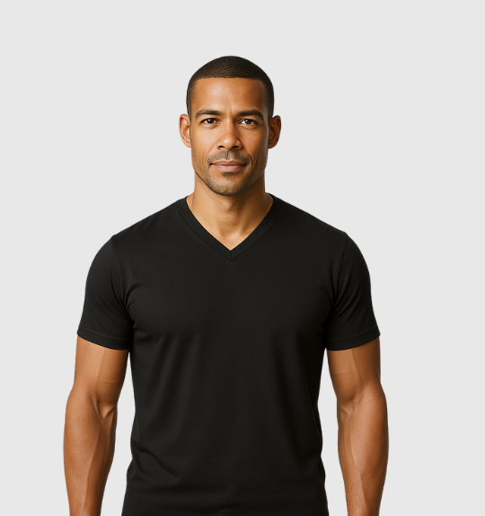 Pack of 6 V-necks - Black