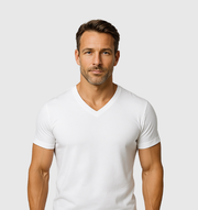 Single V-neck - White