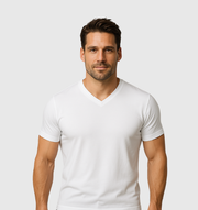Single V-neck - White