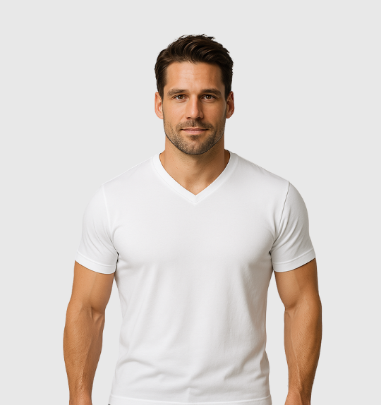 Single V-neck - White