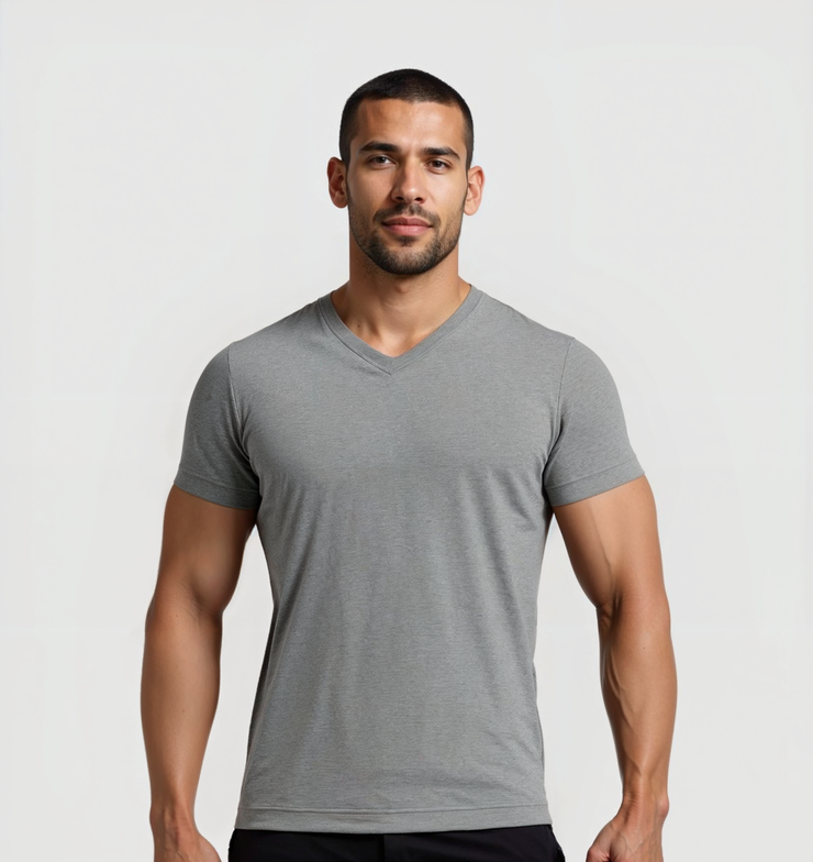 V-neck T-shirt - Gray