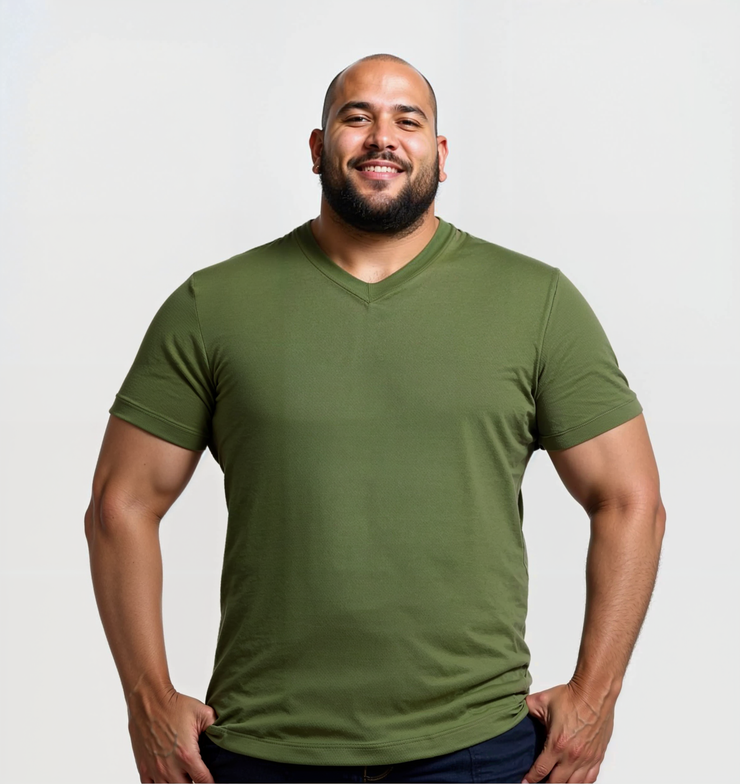 V-neck T-shirt - Khaki