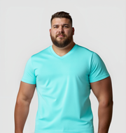 V-neck T-shirt - Turquoise blue