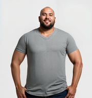 V-neck T-shirt - Gray