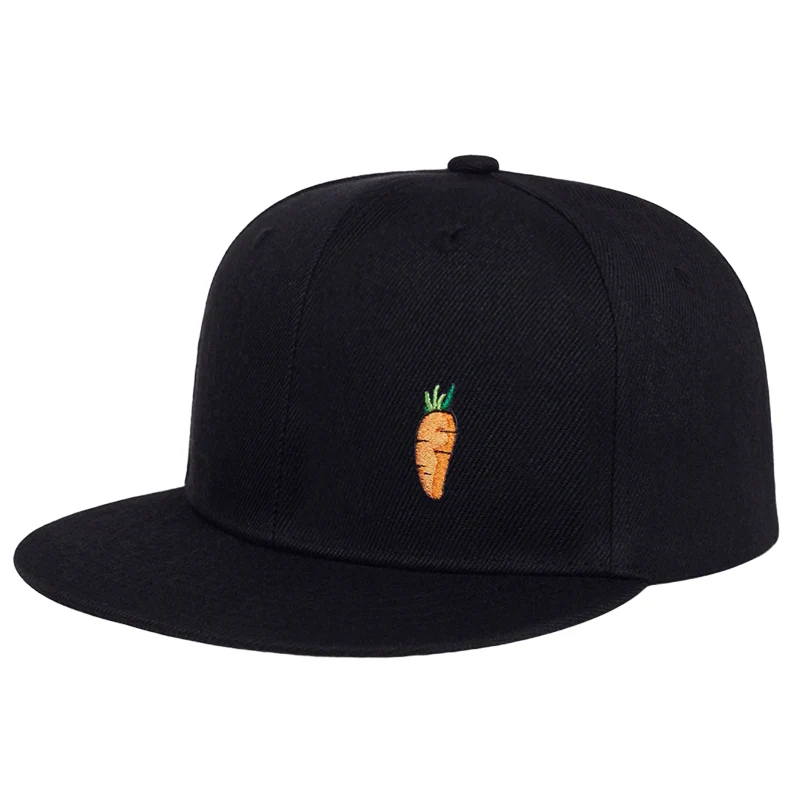 Cool Unisex Hip Hop Cap with Unique Cartoon Carrot Embroidery